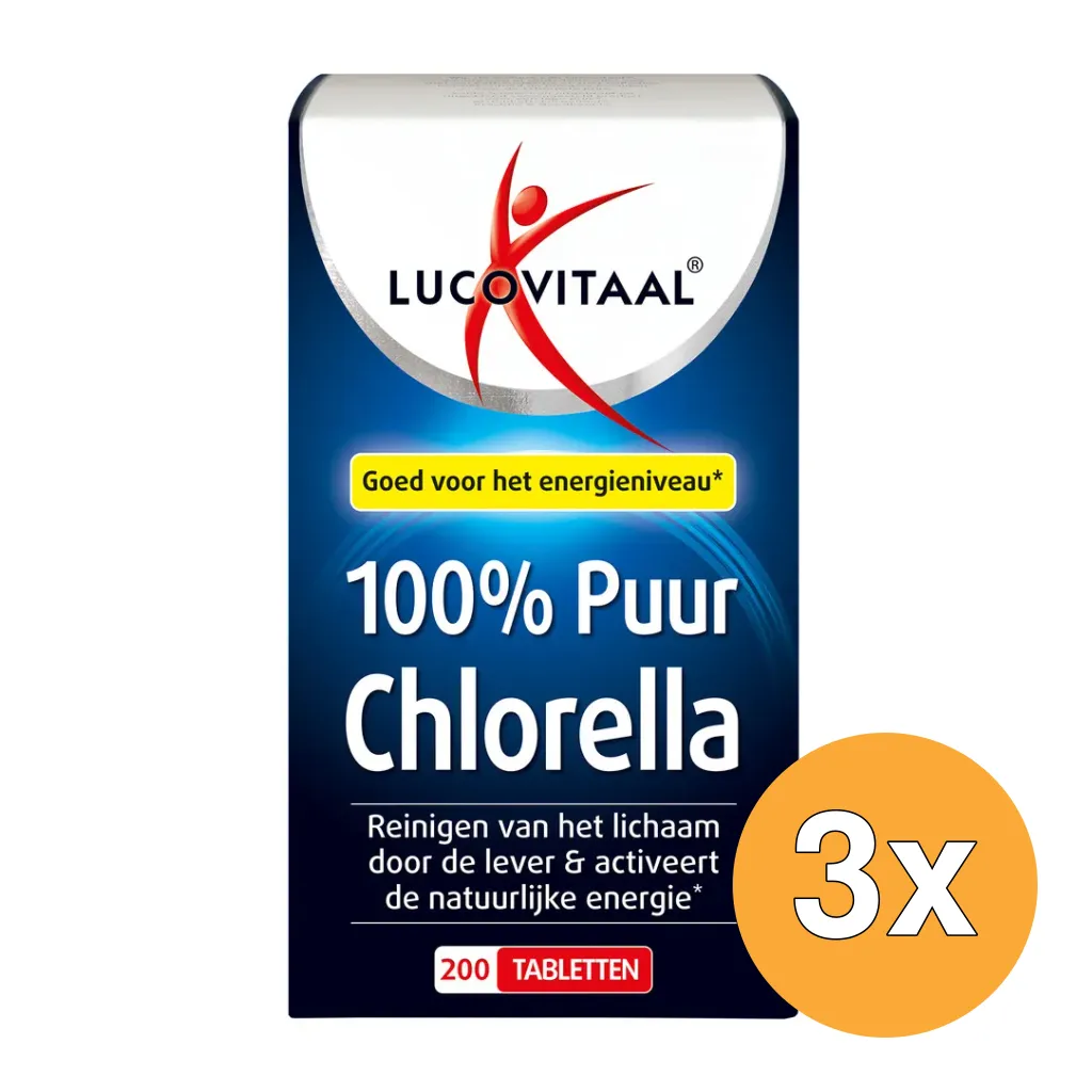 3x Lucovitaal Chlorella 100% Puur (200 tabletten)