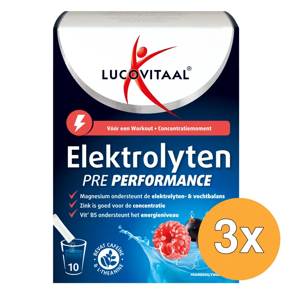 3x Lucovitaal Elektrolyten Pre Performance (10 zakjes)