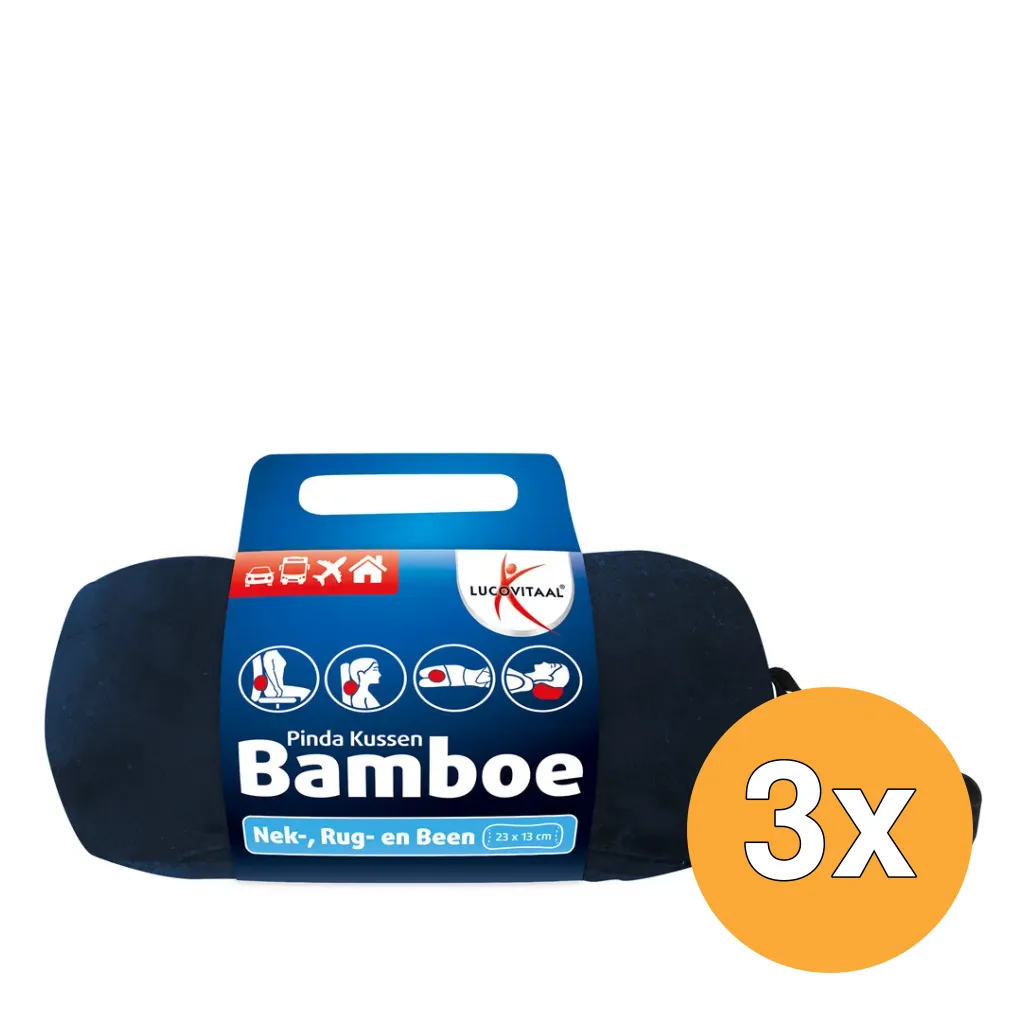 3x Lucovitaal Bamboe Pinda Kussen Blauw (1 stuk)