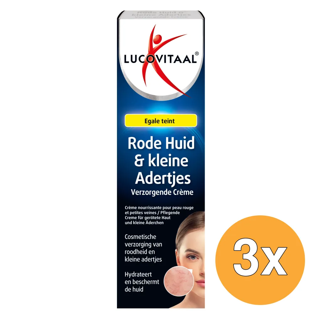 3x Lucovitaal Rode Huid & Kleine Adertjes Crème (30 ml)