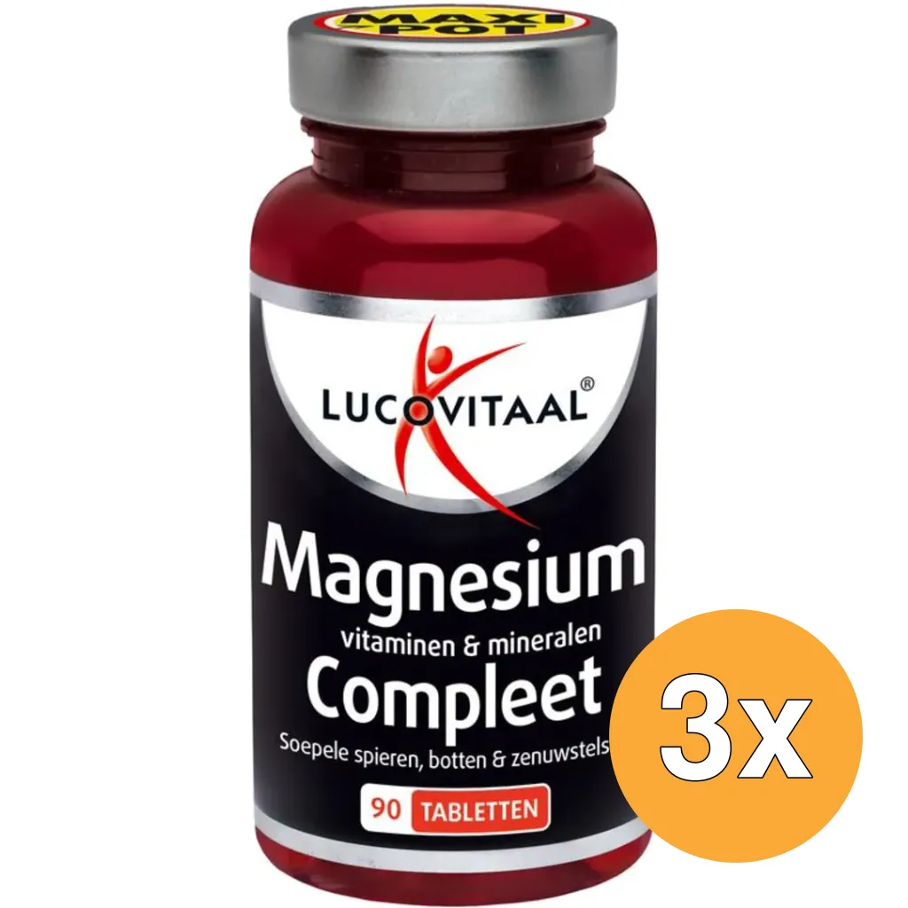3x Lucovitaal Magnesium, Vitaminen & Mineralen Compleet (90 tabletten)