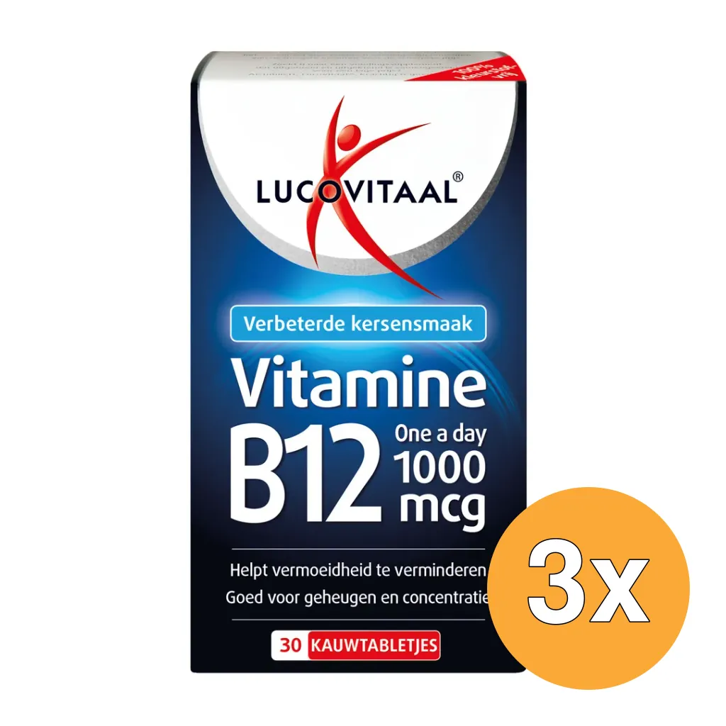 3x Lucovitaal Vitamine B12 1000mcg (30 tabletten)