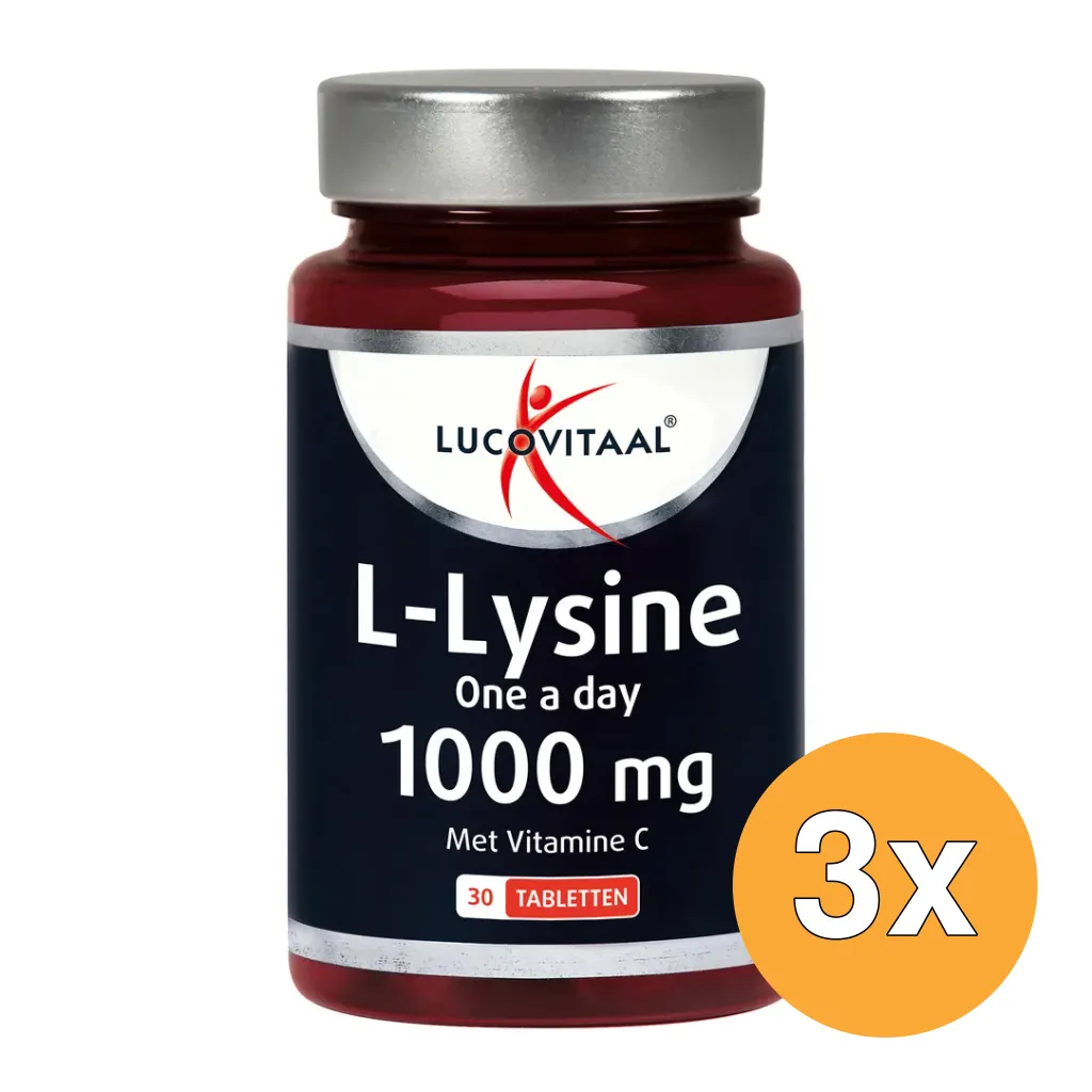 3x Lucovitaal L-Lysine 1000mg (30 tabletten)