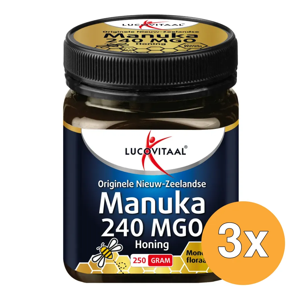 3x Lucovitaal Manuka 240 MGO Honing (250 gr)