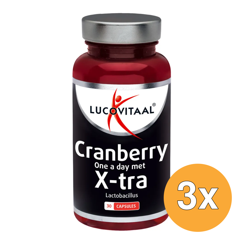 3x Lucovitaal Cranberry X-tra Lactobacillus (30 capsules)
