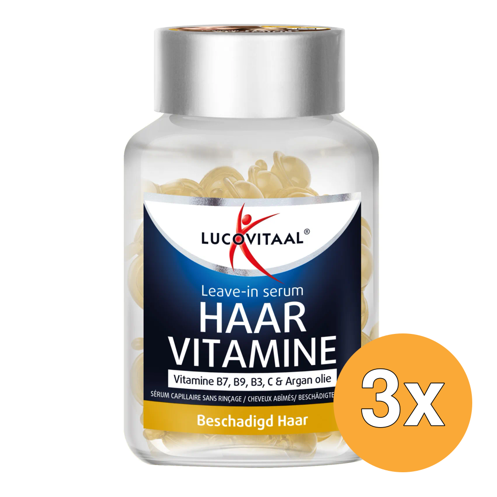 3x Lucovitaal Leave-in Serum Vitamine - Beschadigd Haar (25 twist capsules)