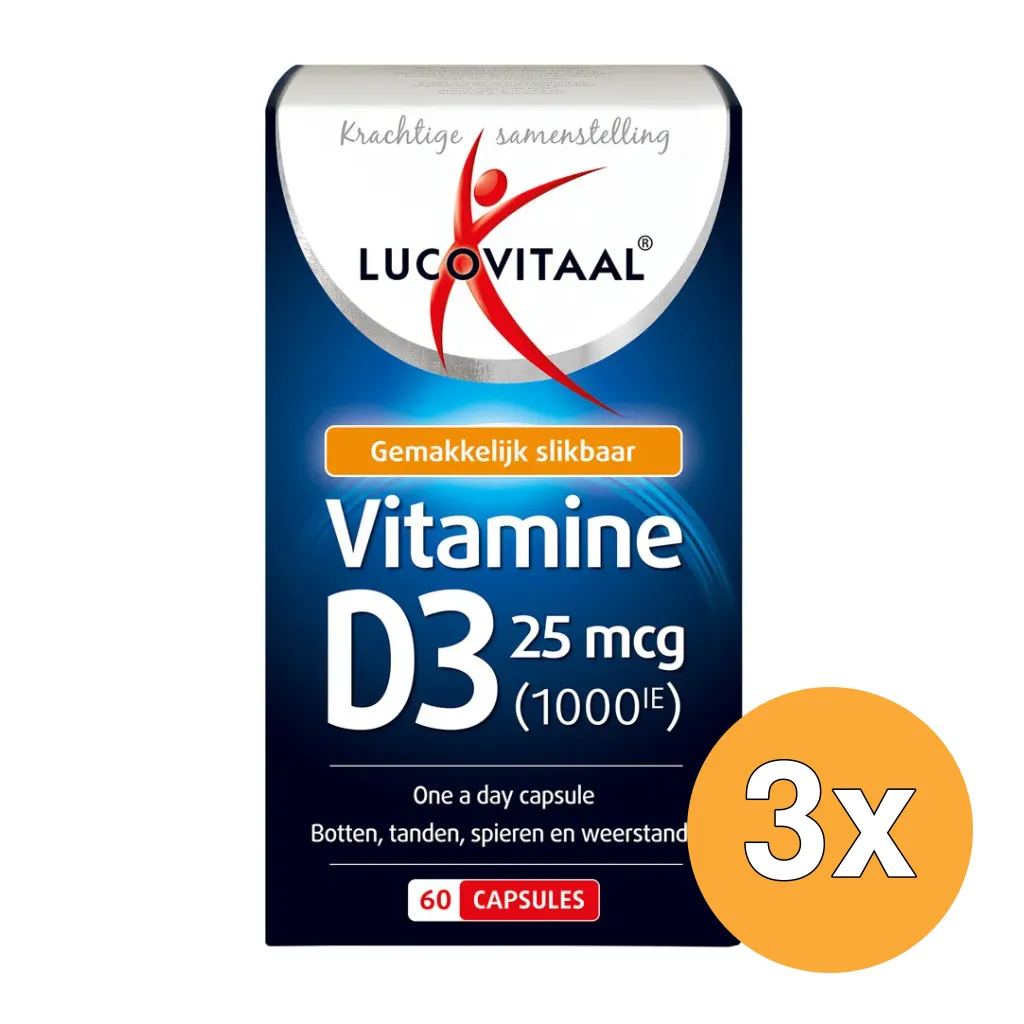 3x Lucovitaal Vitamine D3 25mcg (60 capsules)