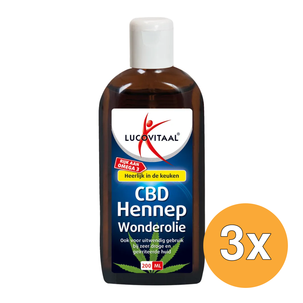 3x Lucovitaal CBD Hennep Huidwonder Olie (200 ml)