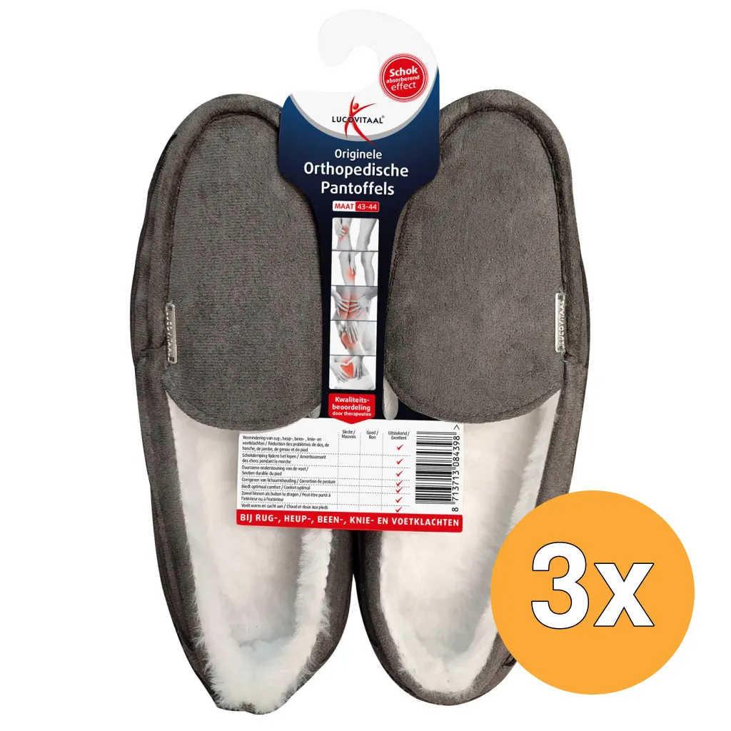 3x Lucovitaal Orth. Pantoffels 43-44 Hanger (1 paar)
