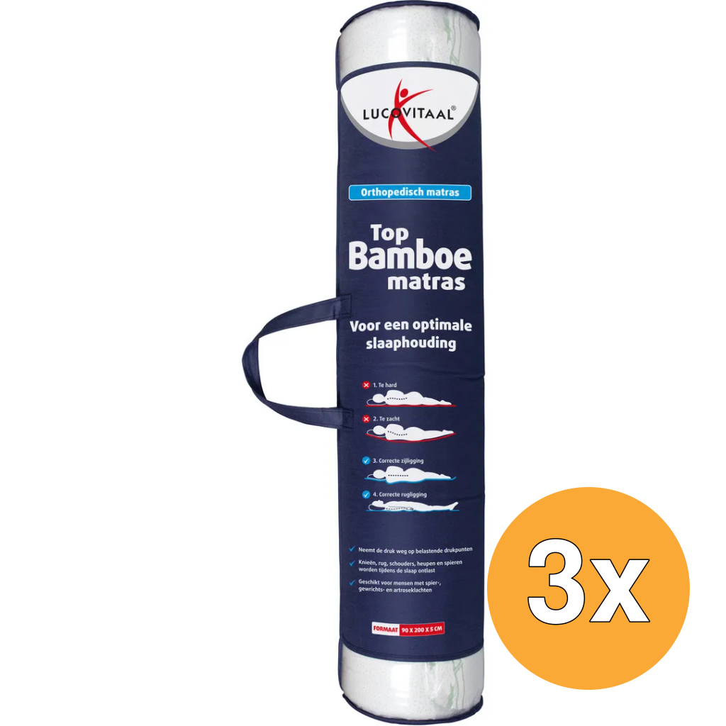 3x Lucovitaal Bamboe Topmatras (1 stuk)