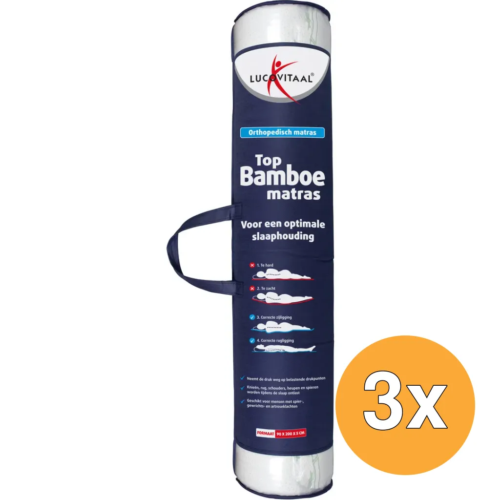 3x Lucovitaal Bamboe Topmatras (1 stuk)