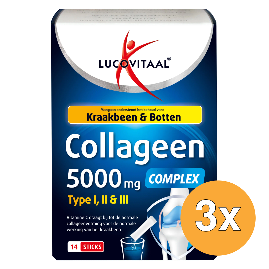3x Lucovitaal Collageen Complex 5000mg (14 sticks)