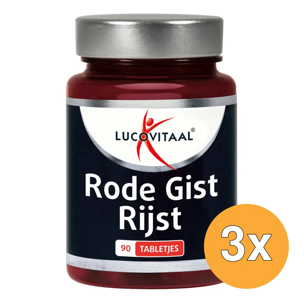 3x Lucovitaal Rode Gist Rijst (90 Tabletjes)
