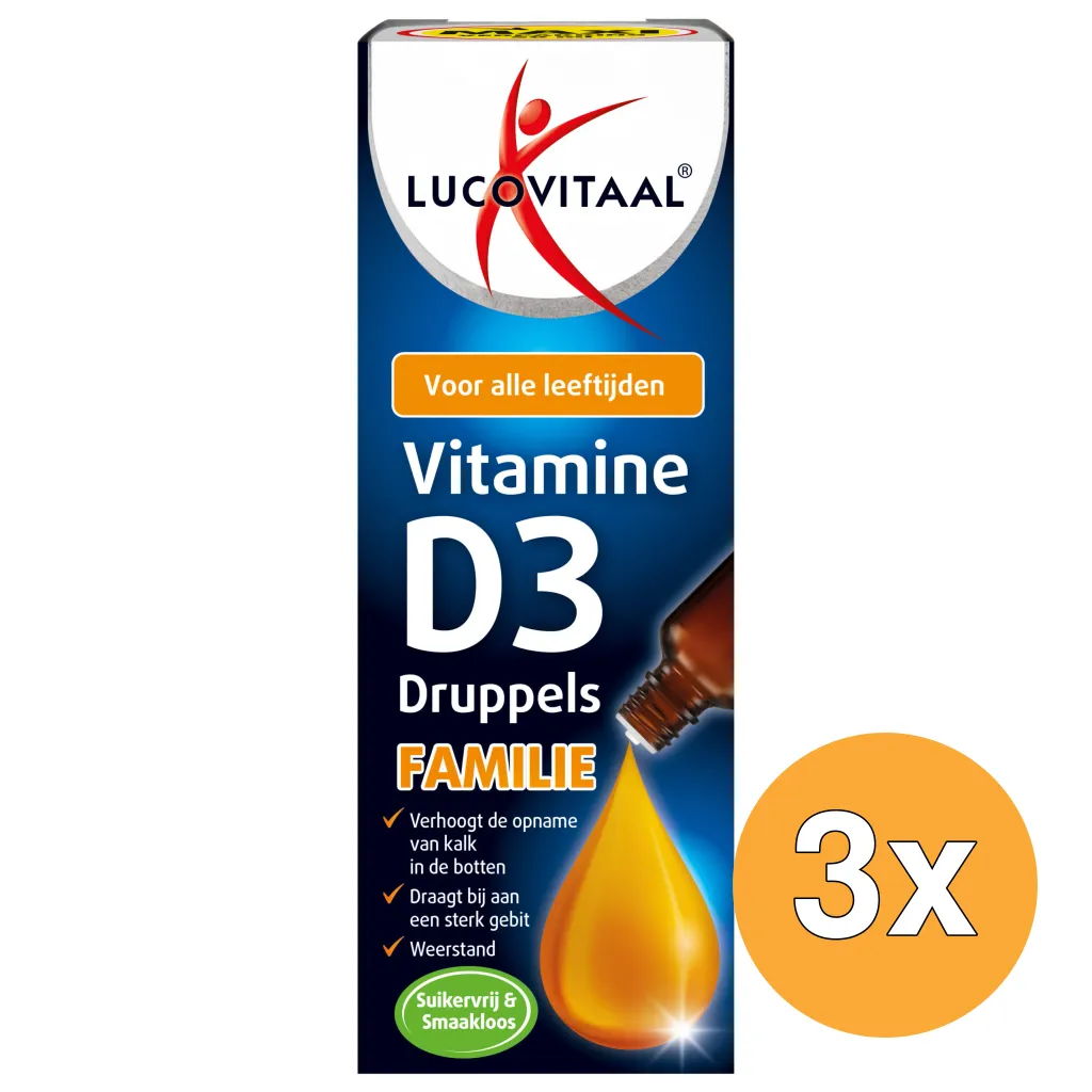 3x Lucovitaal D3 Vitamine Druppels Familie (50 ml)