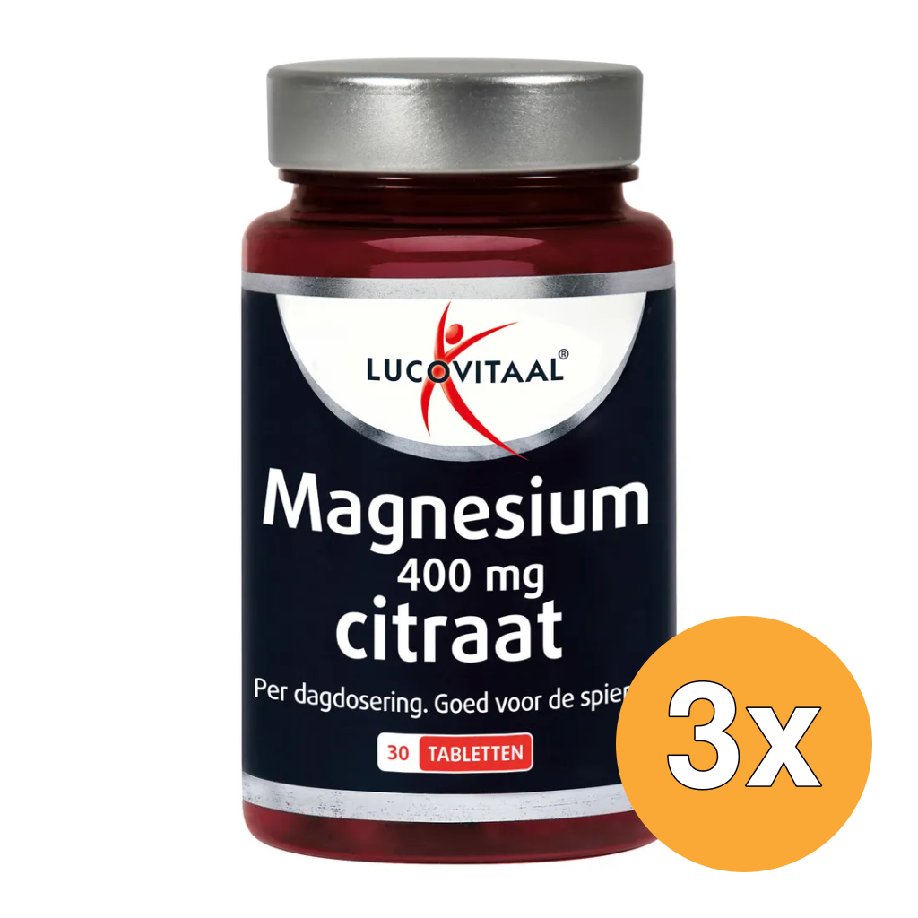 3x Lucovitaal Magnesium Citraat 400mg (30 tabletten)
