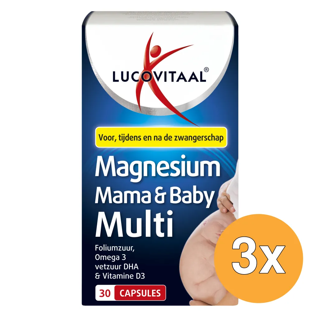 3x Lucovitaal Magnesium Mama & Baby Multi (30 capsules)