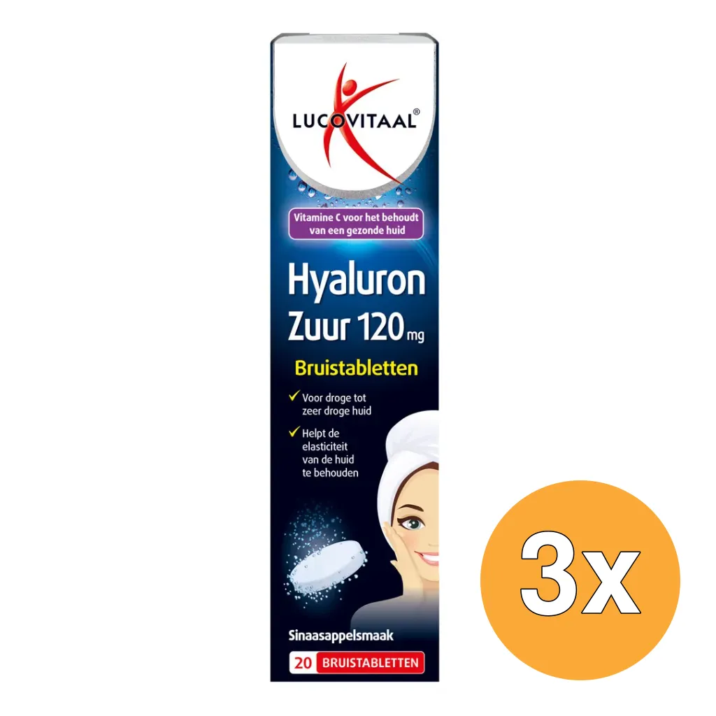 3x Lucovitaal Hyaluronzuur (20 Bruistabletten)