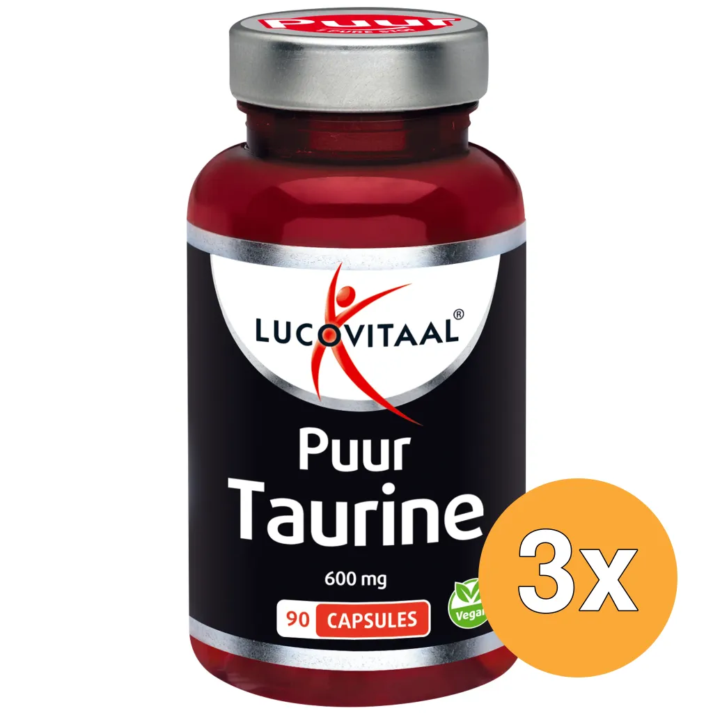 3x Lucovitaal Taurine Puur 600mg (90 capsules)