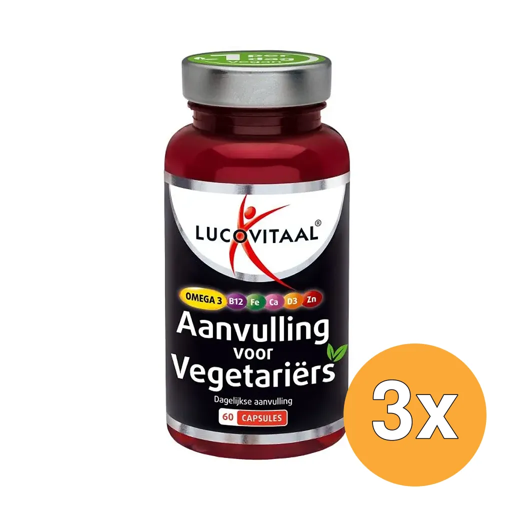 3x Lucovitaal Aanvulling Voor Vegetariërs (60 capsules)