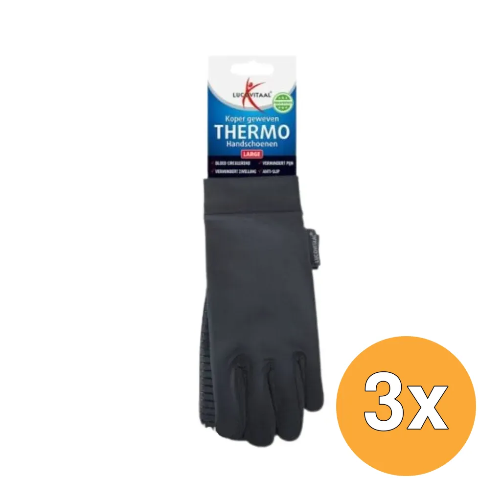3x Lucovitaal Koper Thermo Handschoenen Large (1 paar)