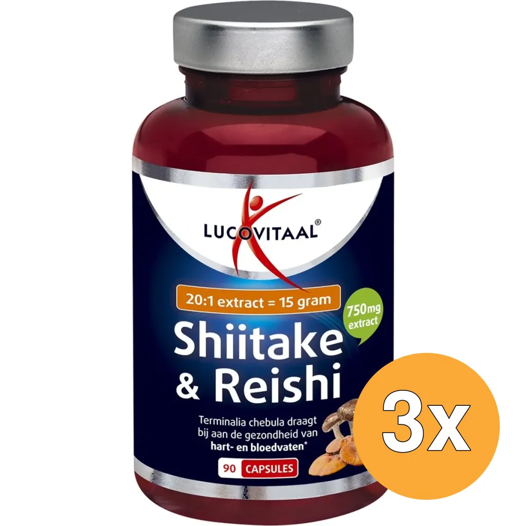 3x Lucovitaal Shiitake & Reishi (90 capsules)