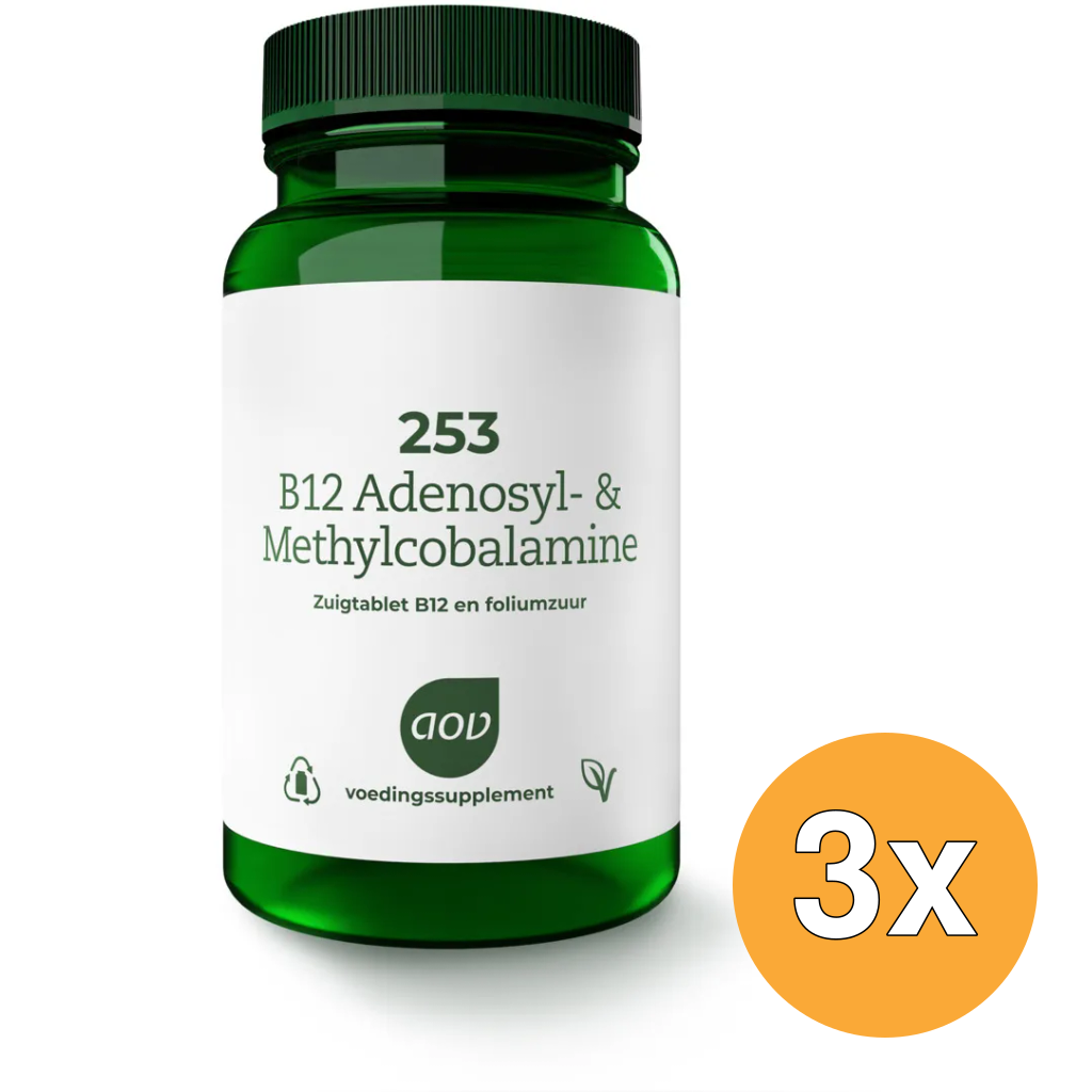3x AOV 253 B12 Adenosyl & methylcobalamine (60 zuigtabletten)