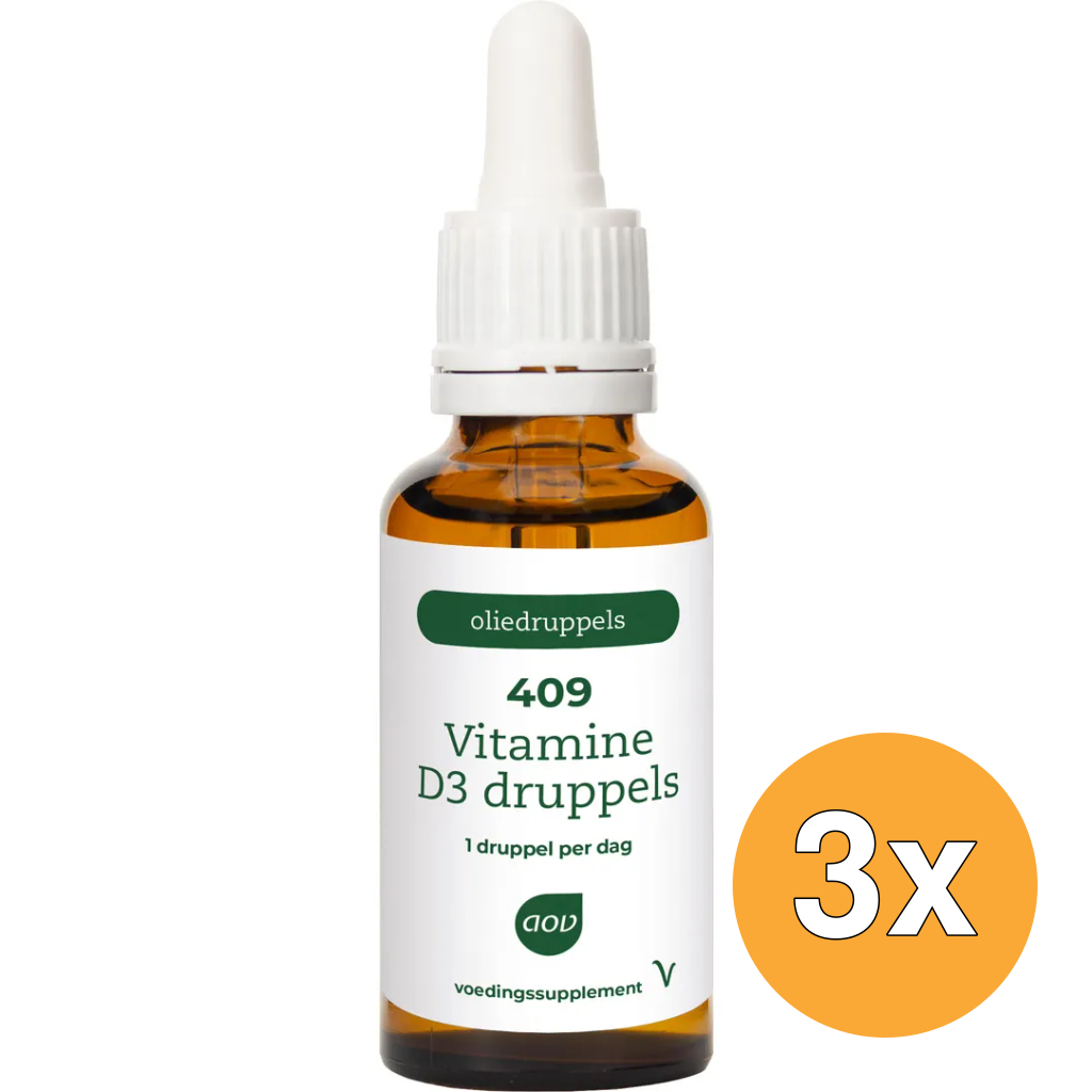 3x AOV 409 Vitamine D3 druppels (15 ml)