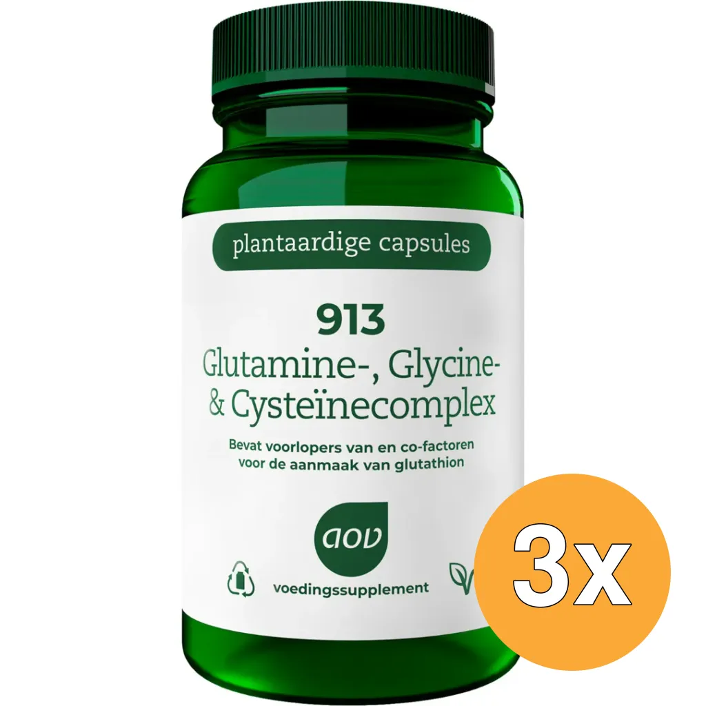 3x AOV 913 Glutamine- glycine & cysteinecomplex (30 vega capsules)