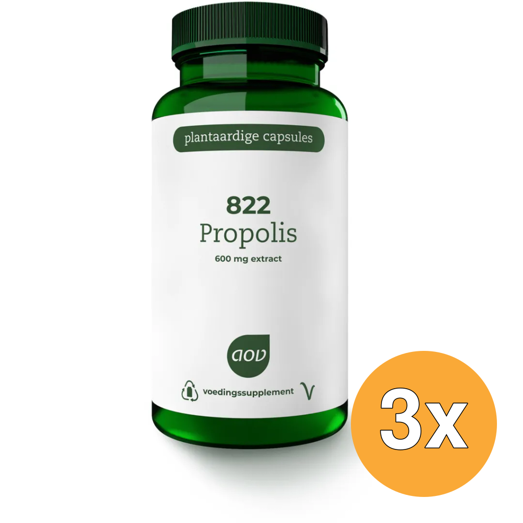 3x Aov 822 Propolis 600Mg (60 vega capsules)