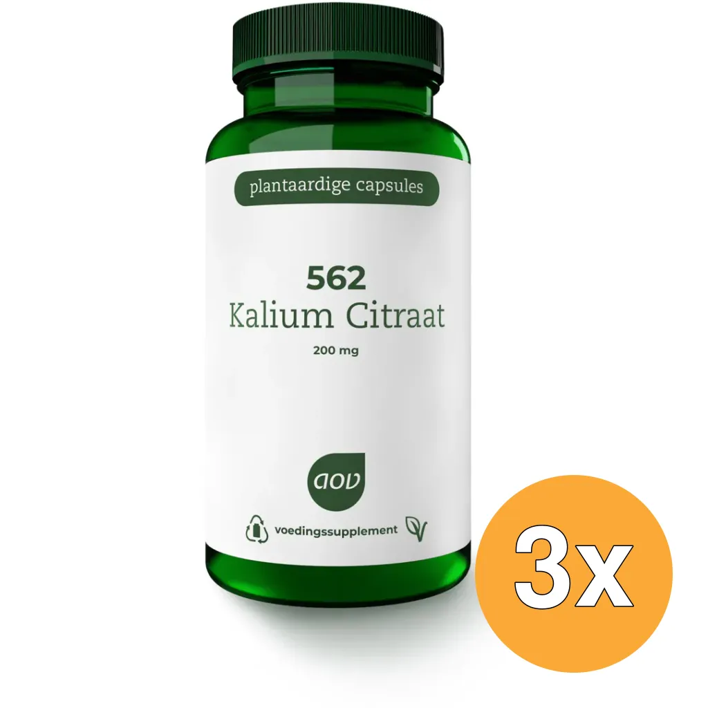 3x AOV 562 Kalium citraat 200mg (90 vega capsules)