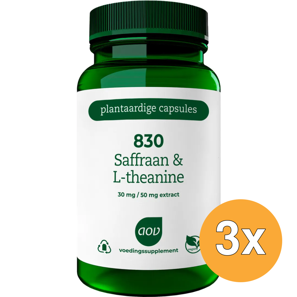 3x Aov 830 Saffraan & L-Theanine (30 vega capsules)