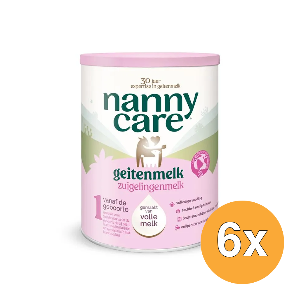 6x Nannycare Zuigelingenmelk (800 gr)
