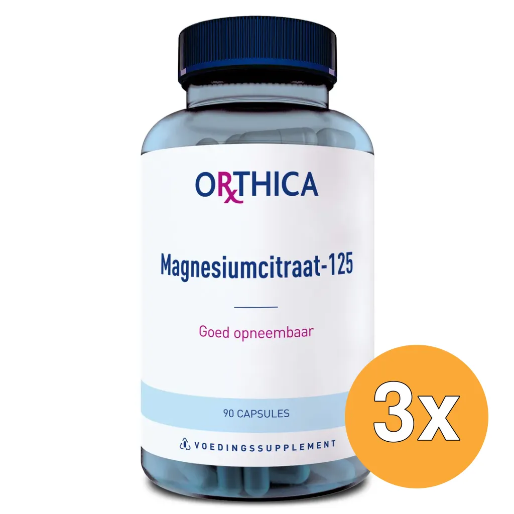 3x Orthica Magnesium citraat 125 (90 capsules)