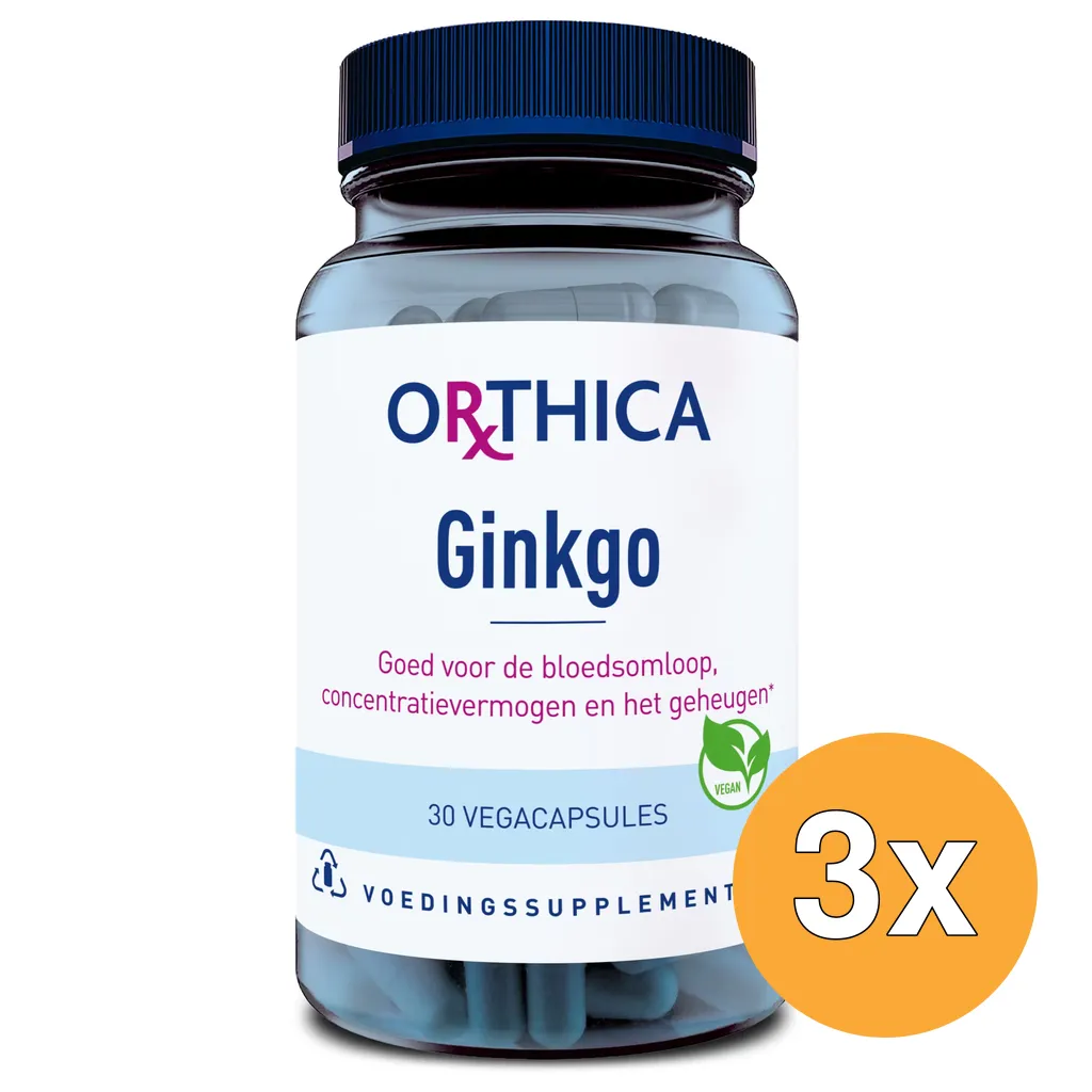 3x Orthica Ginkgo (30 vega capsules)