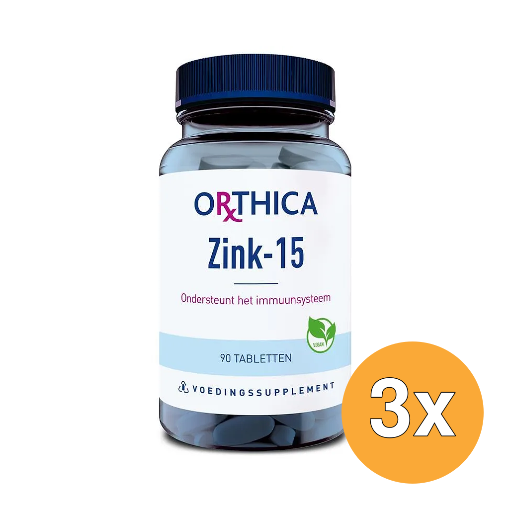 3x Orthica Zink 15 (90 tabletten)