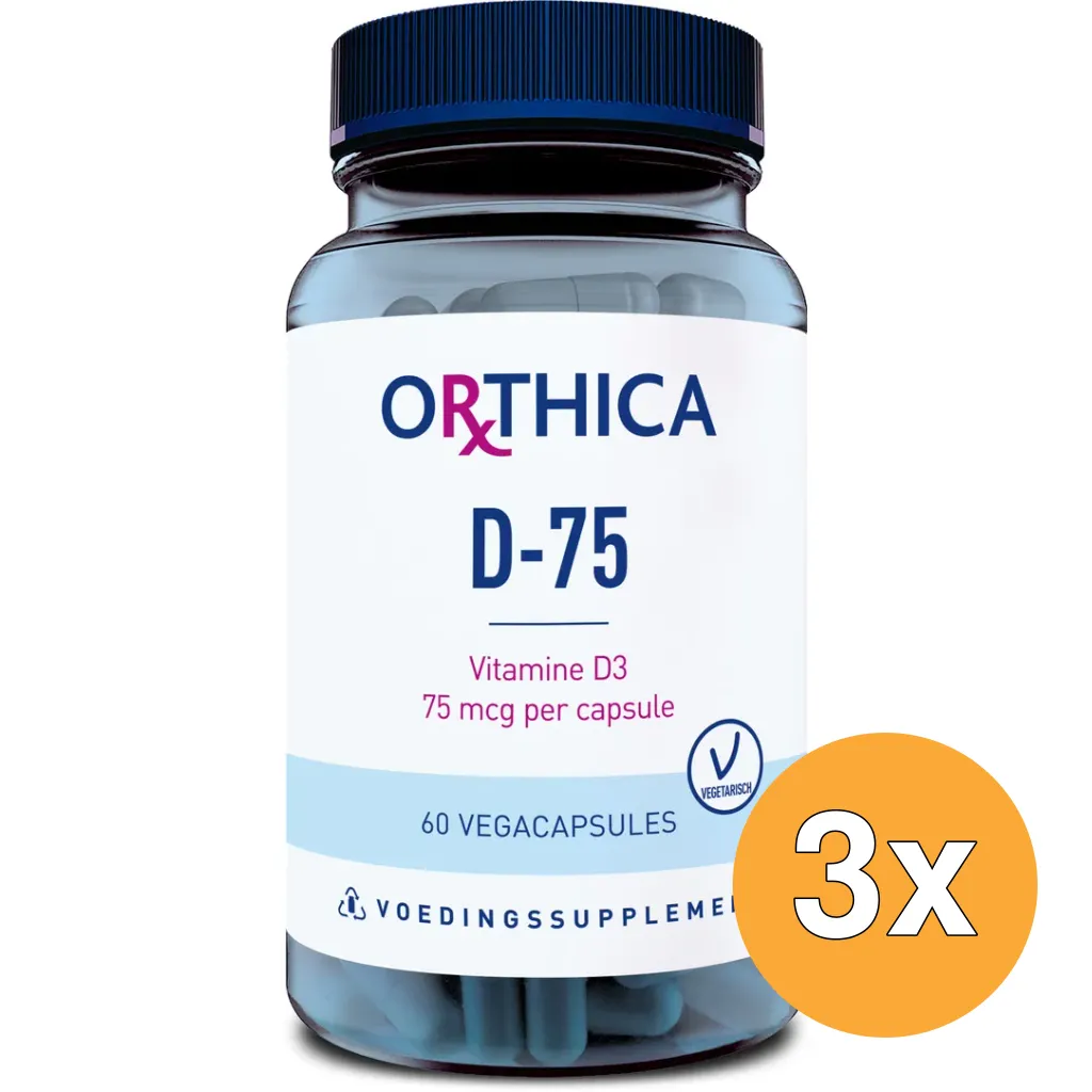 3x Orthica Vitamine D-75 (60 vega capsules)