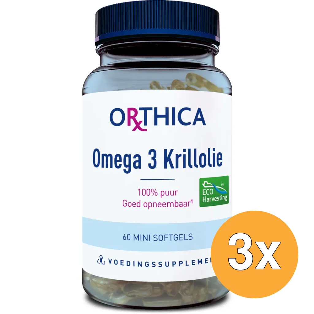 3x Orthica Omega 3 krillolie (60 softgels)