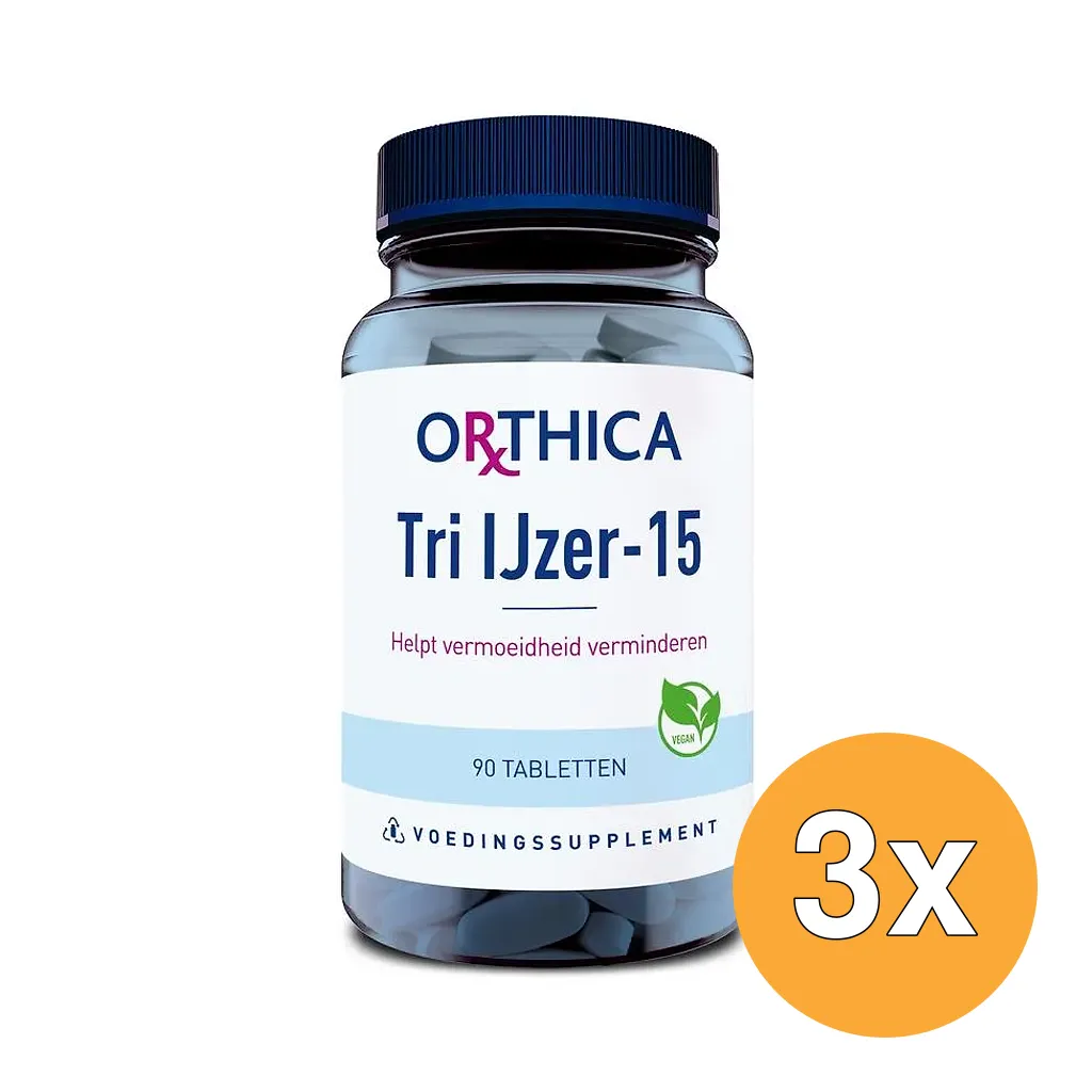 3x Orthica Tri ijzer 15 (90 tabletten)