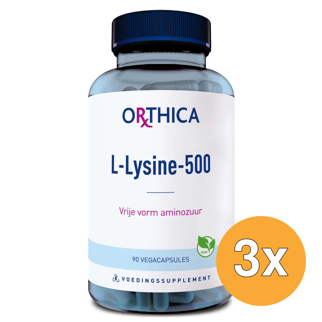 3x Orthica L-Lysine 500 (90 capsules)