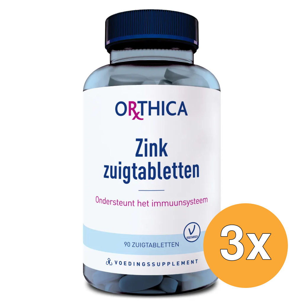 3x Orthica Zink (90 zuigtabletten)