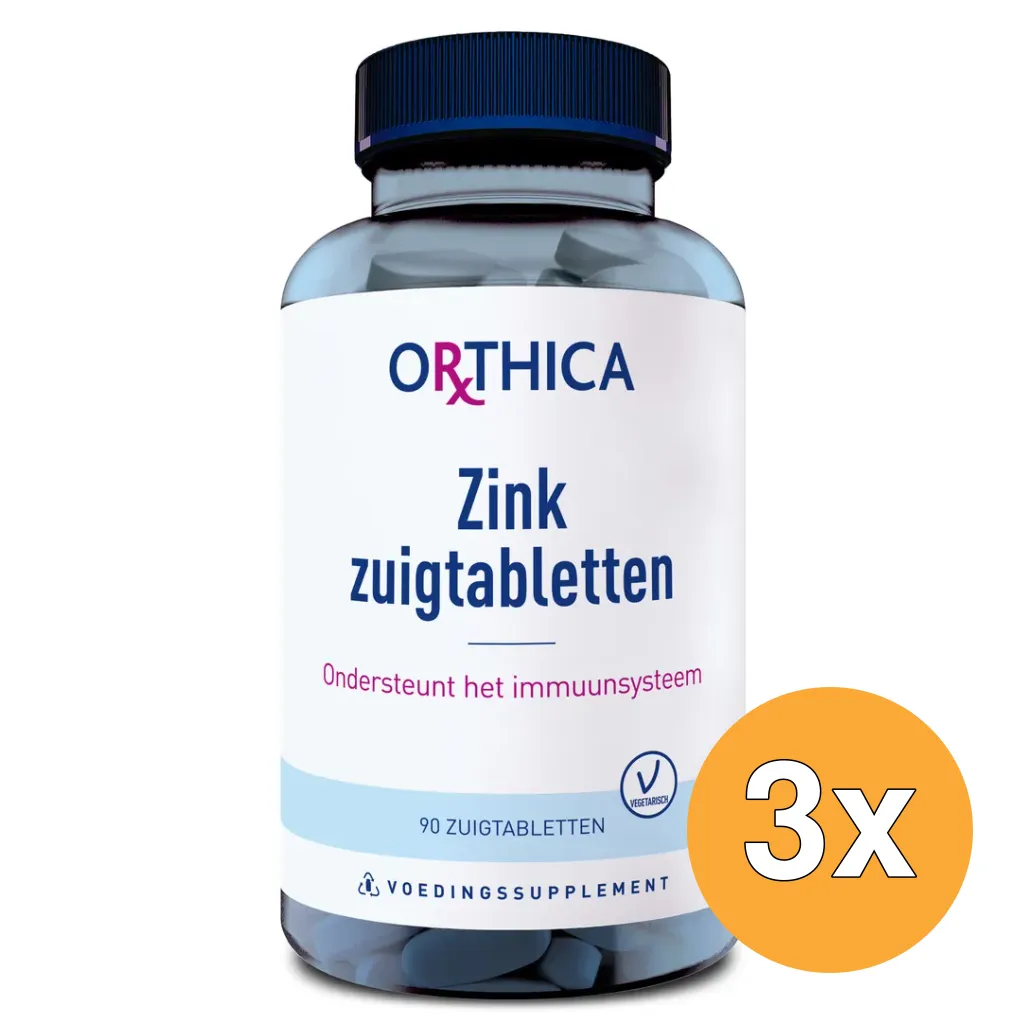 3x Orthica Zink (90 zuigtabletten)