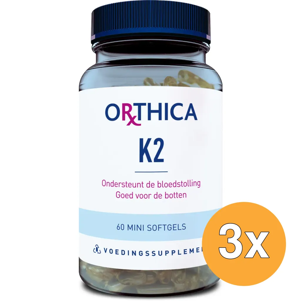 3x Orthica Vitamine K2 45 mcg (60 softgels)