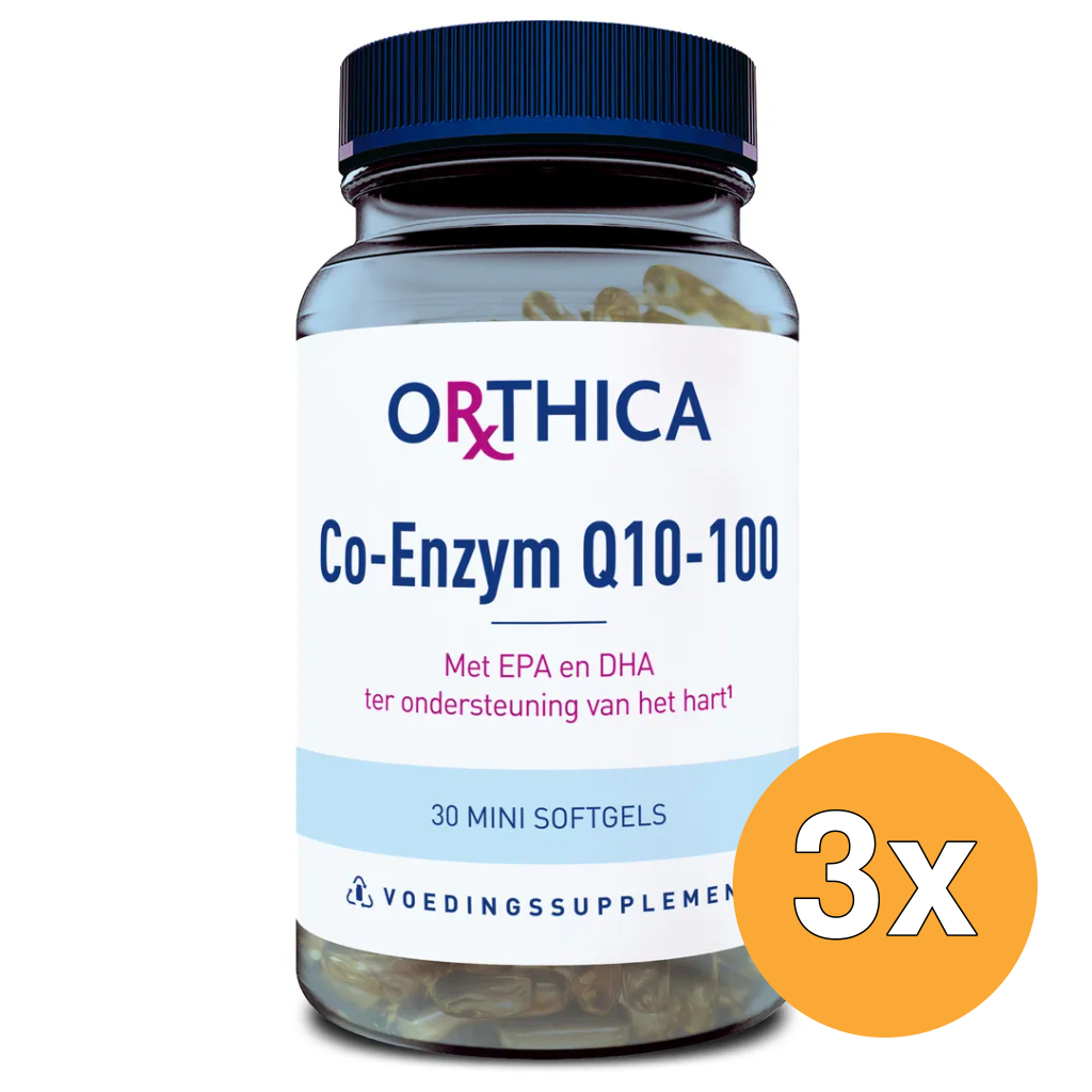 3x Orthica Co-enzym Q10-100 (30 softgels)