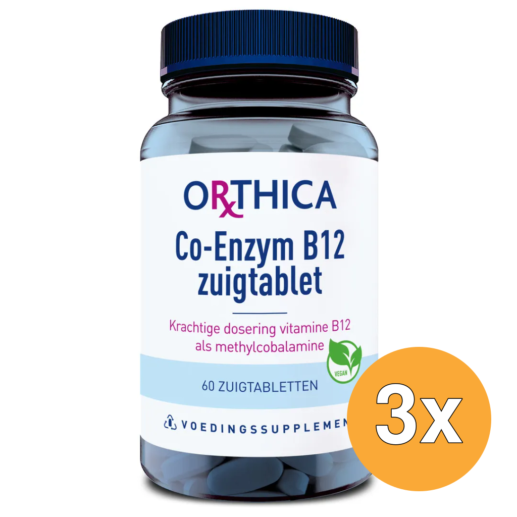 3x Orthica Co enzym B12 (60 zuigtabletten)