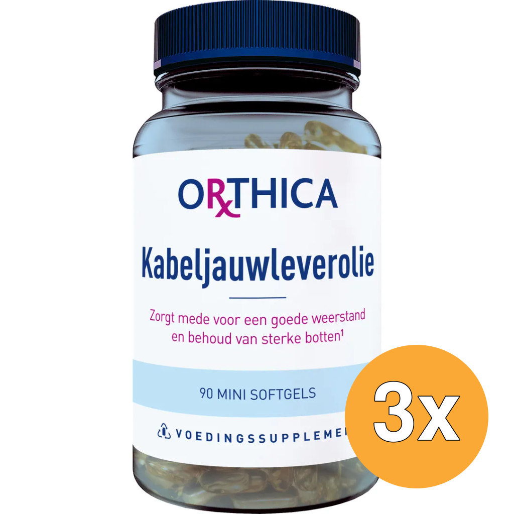 3x Orthica Kabeljauwleverolie (90 Softgels)
