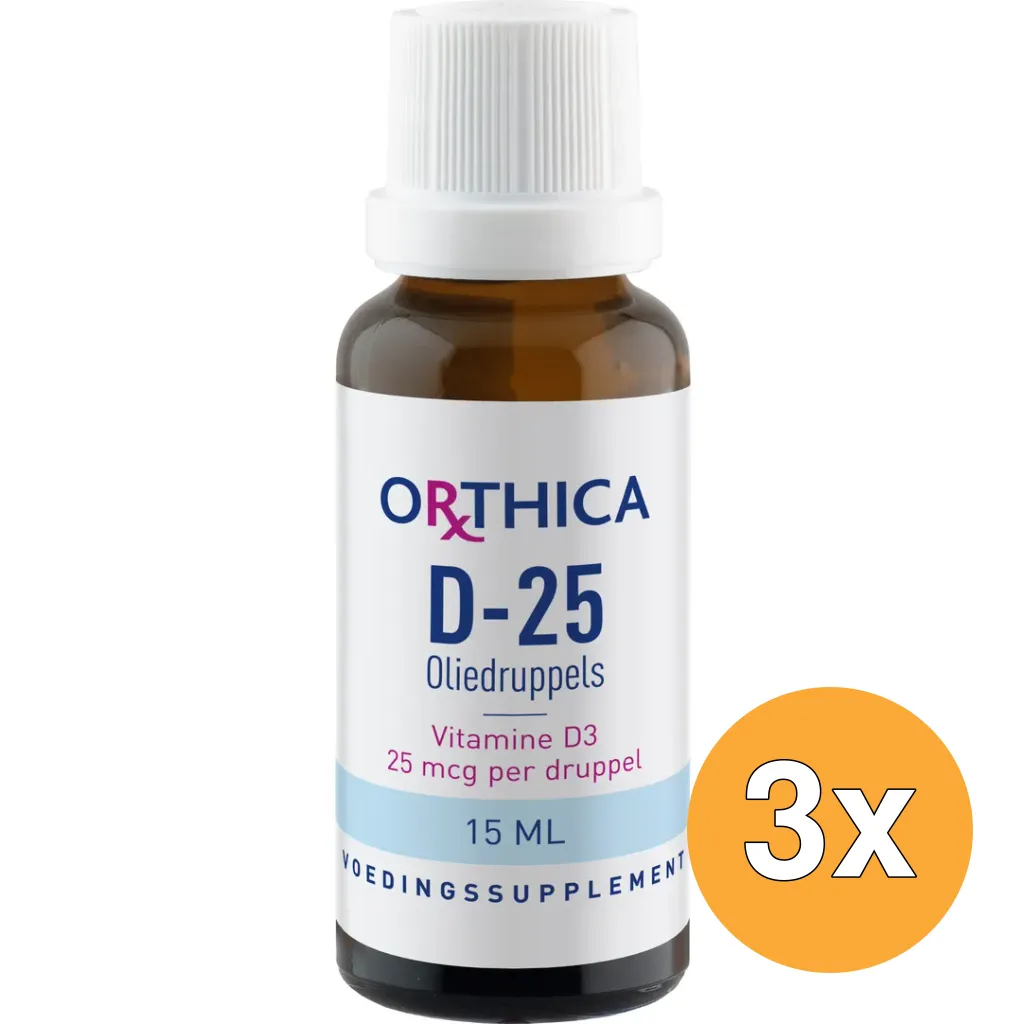 3x Orthica D-25 Oliedruppels (15 ml)