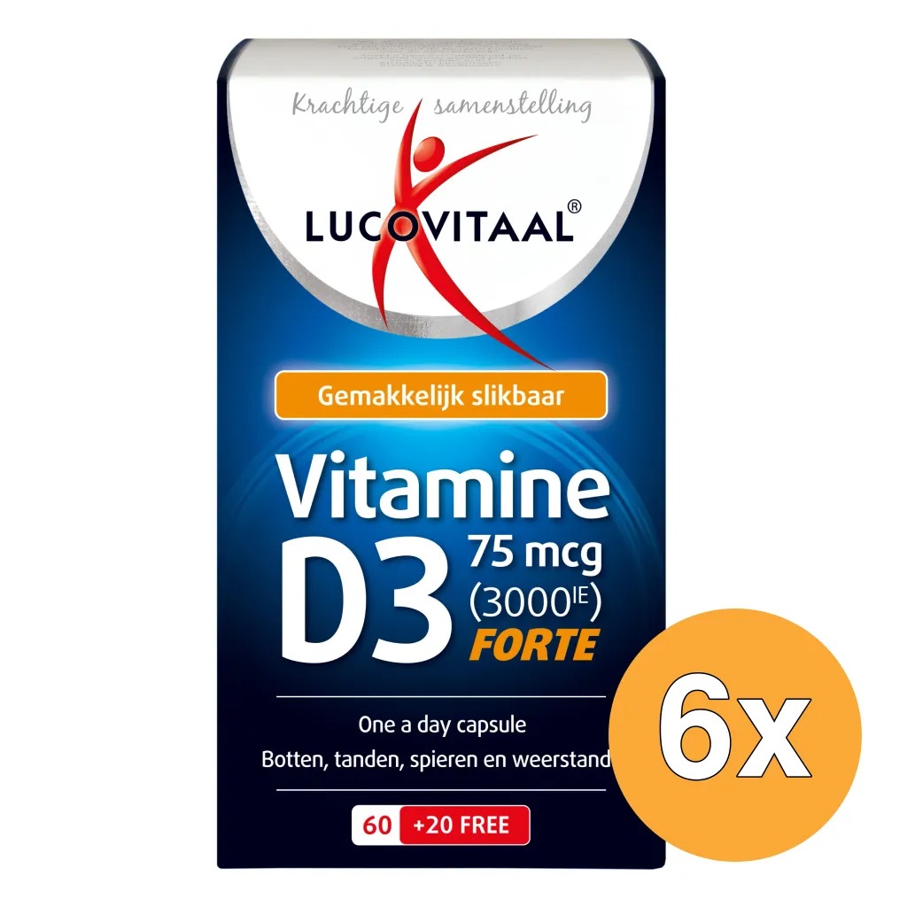 6x Lucovitaal Vitamine D3 75mcg (80 capsules)