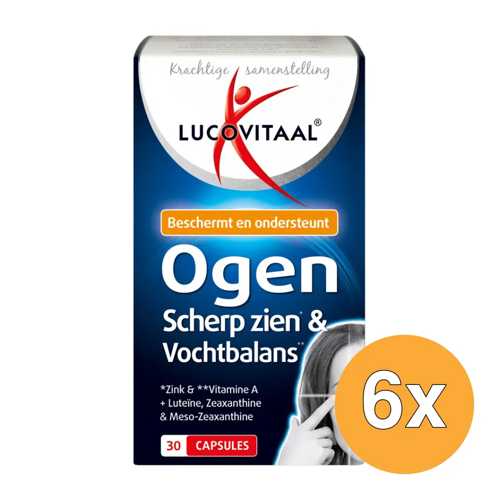 6x Lucovitaal Ogen Scherp Zien & Vochtbalans (30 capsules)