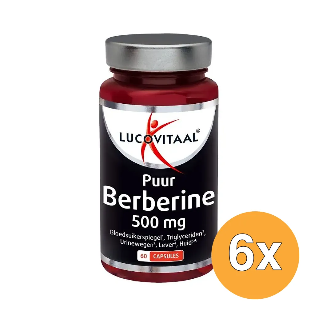 6x Lucovitaal Puur Berberine 500mg (60 capsules)