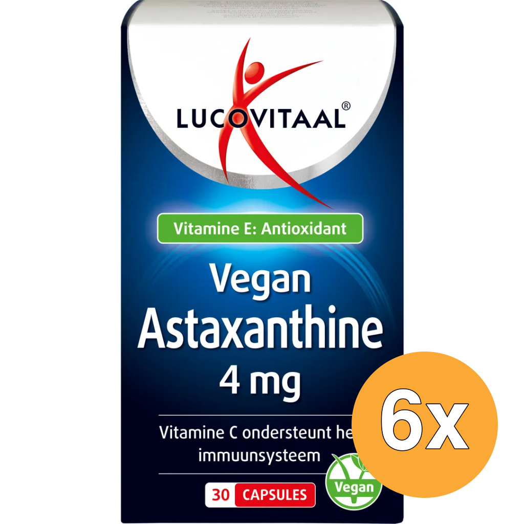 6x Lucovitaal Astaxanthine 4mg Vegan (30 capsules)